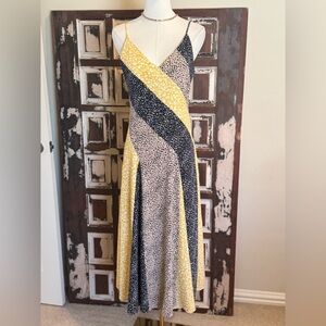 Color Block V-Neck Midi Dress, size XS